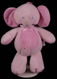 Carters Prestige Elephant Pink Musical Plush Crib Baby Pull Toy